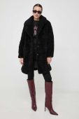 Пальто Guess жіночий колір чорний перехідний oversize