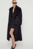 Пальто Luisa Spagnoli жіночий колір чорний перехідний двобортний