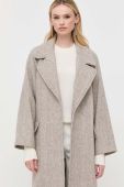 Вовняне пальто Luisa Spagnoli колір бежевий перехідний без застібки