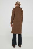 Вовняне пальто Pepe Jeans Marlin колір коричневий перехідне двобортне