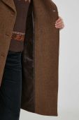 Вовняне пальто Pepe Jeans Marlin колір коричневий перехідне двобортне