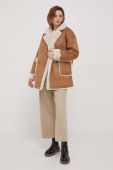 Пальто Pepe Jeans Rose жіноче колір коричневий перехідне oversize