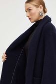 Вовняне пальто Max Mara Leisure колір синій перехідний oversize