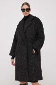 Пальто Deha жіночий колір чорний перехідний oversize