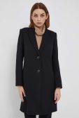 Вовняне пальто Sisley колір чорний перехідний (3553964)