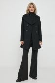 Пальто з домішкою вовни Sisley колір чорний перехідний двобортний