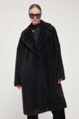 Пальто HUGO жіночий колір чорний перехідний oversize