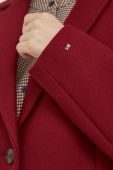 Вовняне пальто Tommy Hilfiger колір бордовий перехідний (3437713)