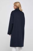 Вовняне пальто Tommy Hilfiger колір синій перехідний oversize