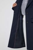 Вовняне пальто Tommy Hilfiger колір синій перехідний oversize