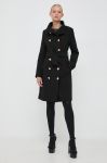 Пальто Marciano Guess жіночий колір чорний перехідний двобортний