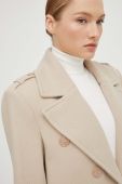 Вовняне пальто Patrizia Pepe колір бежевий перехідний