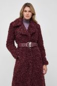 Пальто Patrizia Pepe жіночий колір бордовий перехідний