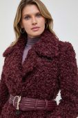 Пальто Patrizia Pepe жіночий колір бордовий перехідний