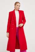 Вовняне пальто Patrizia Pepe колір червоний перехідний двобортний (3533345)