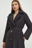 Пальто Patrizia Pepe жіночий колір чорний перехідний двобортний (3632917)