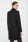 Вовняне пальто Twinset колір чорний перехідний без застібки