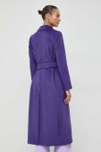 Пальто з домішкою вовни Twinset колір фіолетовий перехідний