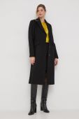 Вовняне пальто Dkny колір чорний перехідний