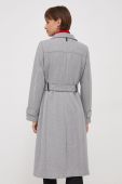 Вовняне пальто Dkny колір сірий перехідний двобортний
