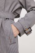 Тренч Barbour Marie Check Showerproof жіночий колір сірий перехідний oversize
