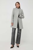 Вовняне пальто Morgan колір сірий перехідний двобортний
