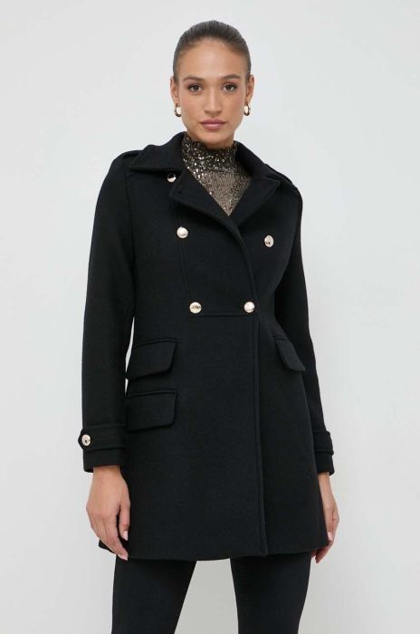 Вовняне пальто Morgan колір чорний перехідне двобортне (3632957)