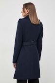 Пальто з домішкою вовни Morgan колір синій перехідний двобортний