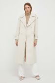 Пальто з домішкою вовни Morgan колір бежевий перехідний двобортний