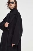 Вовняне пальто Won Hundred колір чорний перехідний oversize