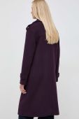 Пальто з домішкою вовни Morgan колір фіолетовий перехідний двобортний