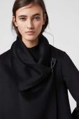 Пальто AllSaints MONUMENT EVE COAT жіноче колір чорний перехідне