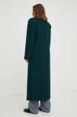 Вовняне пальто Gestuz колір зелений перехідний