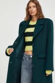 Вовняне пальто Gestuz колір зелений перехідний
