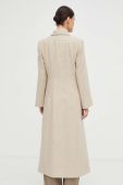 Вовняне пальто By Malene Birger колір бежевий перехідний двобортний (3554022)