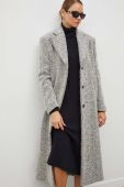 Вовняне пальто Remain колір сірий перехідний