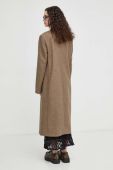 Вовняне пальто Remain колір коричневий перехідний (3656867)