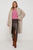 Пальто Joop! жіночий колір бежевий перехідний