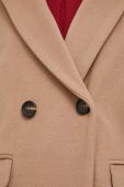 Пальто Artigli жіночий колір бежевий перехідний двобортний
