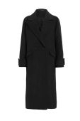 Пальто AllSaints WO016Z MABEL COAT жіноче колір чорний перехідне двобортне