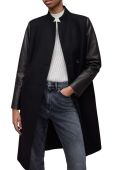 Пальто з вовною AllSaints Sidney колір чорний перехідне