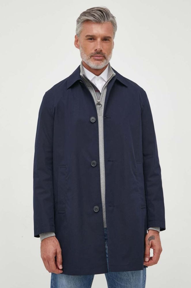 Пальто United Colors of Benetton чоловічий колір синій перехідний oversize
