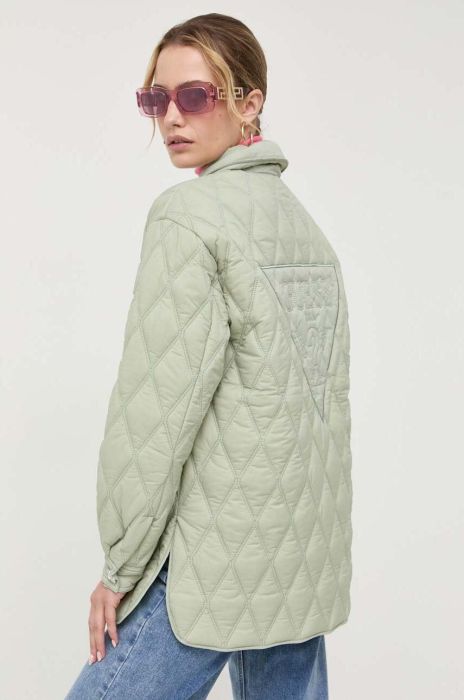 Куртка Guess жіноча колір зелений перехідна (3383417)
