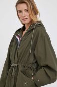 Бавовняна куртка Tommy Hilfiger колір зелений перехідна