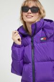Пухова куртка Tommy Jeans жіноча колір фіолетовий зимова (3374842)