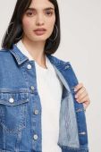 Джинсова куртка Tommy Jeans жіноча перехідна колір блакитний (3605603)