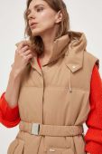 Безрукавка BOSS жіночий колір бежевий зимовий