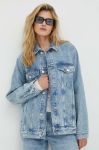 Джинсова куртка Samsoe Samsoe жіноча перехідна oversize колір блакитний