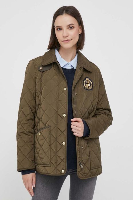 Куртка Lauren Ralph Lauren жіноча колір зелений перехідна