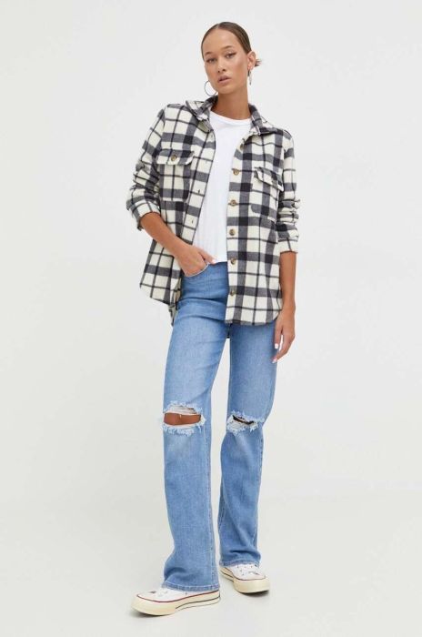 Сорочка Billabong Forge жіноча колір сірий relaxed класичний комір